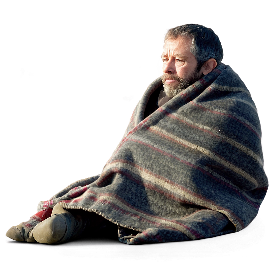 Homeless Man With Blanket Png 74