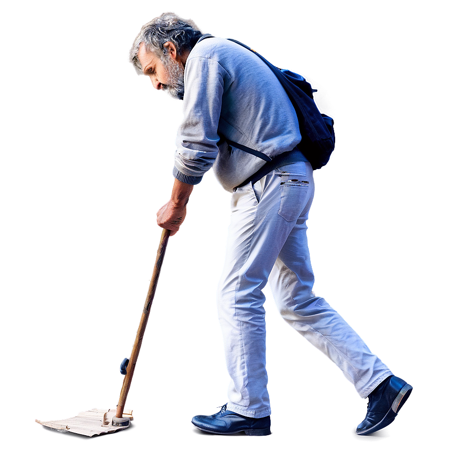 Homeless Man With Cane Png Fnu