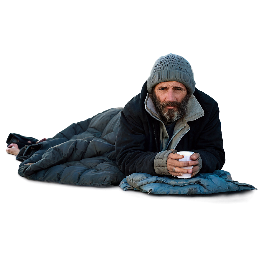 Homeless Man With Cup Png Uoe