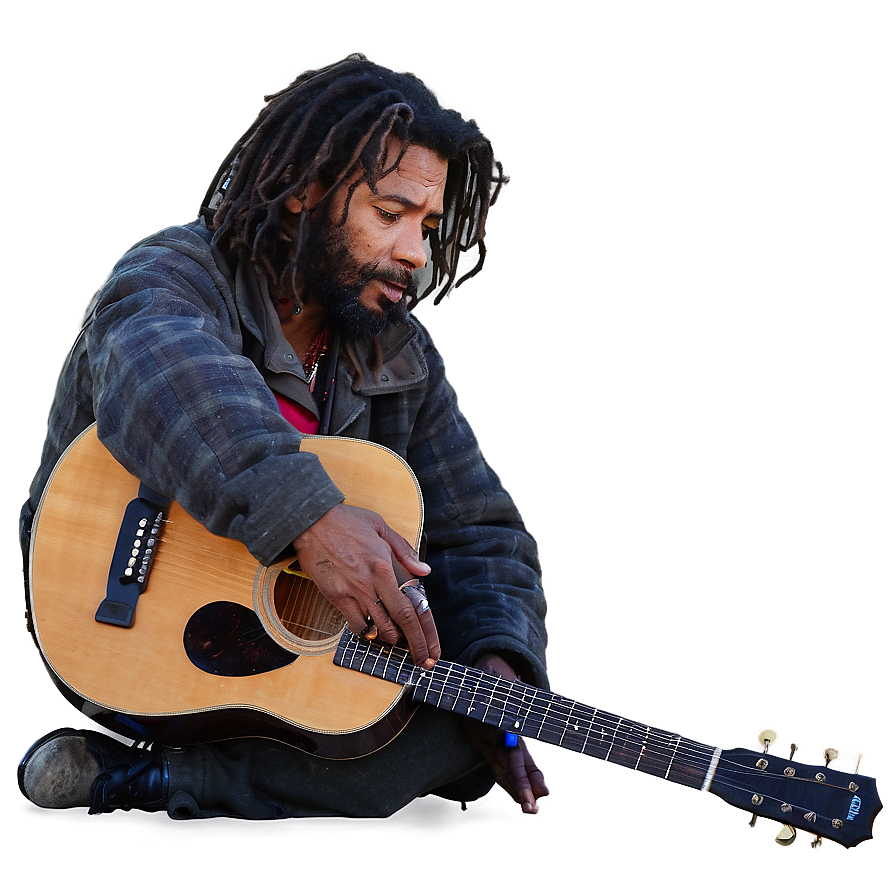 Homeless Man With Guitar Png 06132024