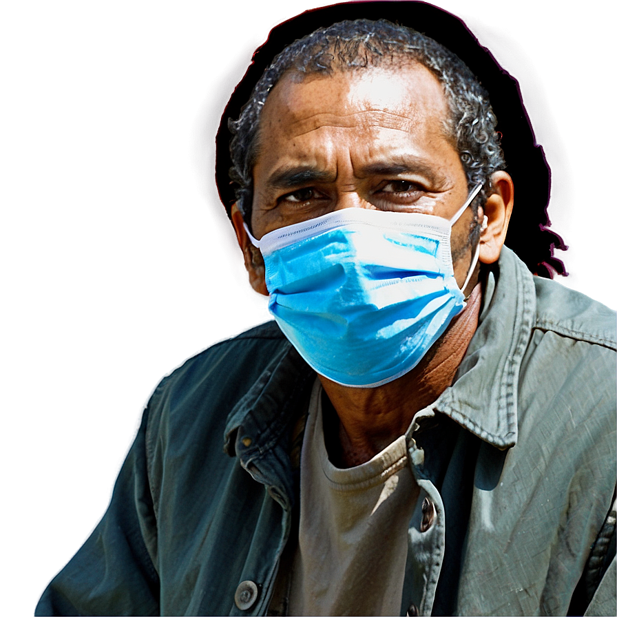 Homeless Man With Mask Png 06132024