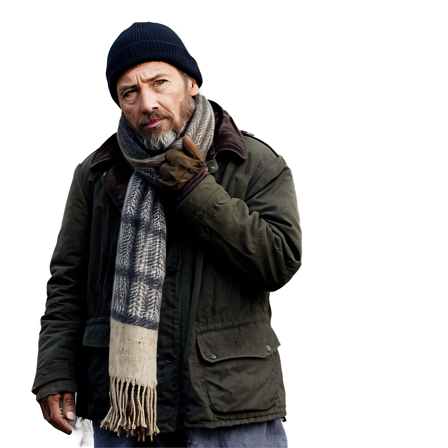 Homeless Man With Scarf Png 06132024