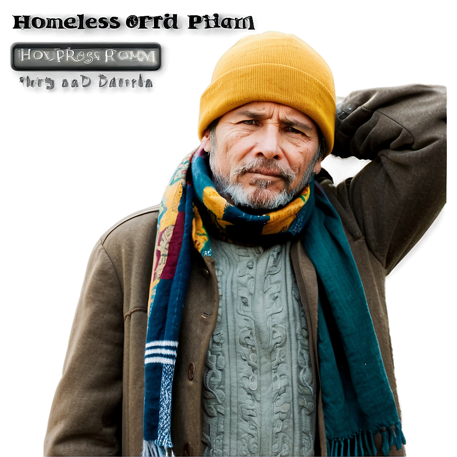 Homeless Man With Scarf Png Fqv