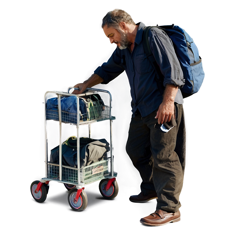 Homeless Man With Trolley Png 17