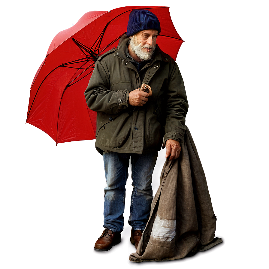 Homeless Man With Umbrella Png Jly92