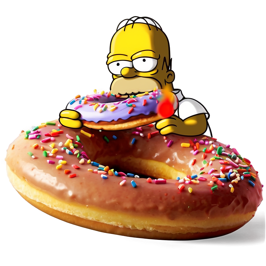 Homer Simpson Eating Donut Png Bwq