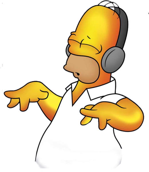 Homer Simpson Listening Music