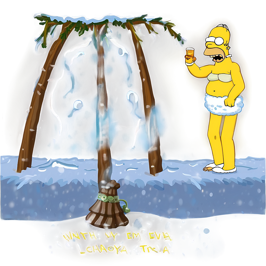 Homer Simpson Winter Cold Png Pte16