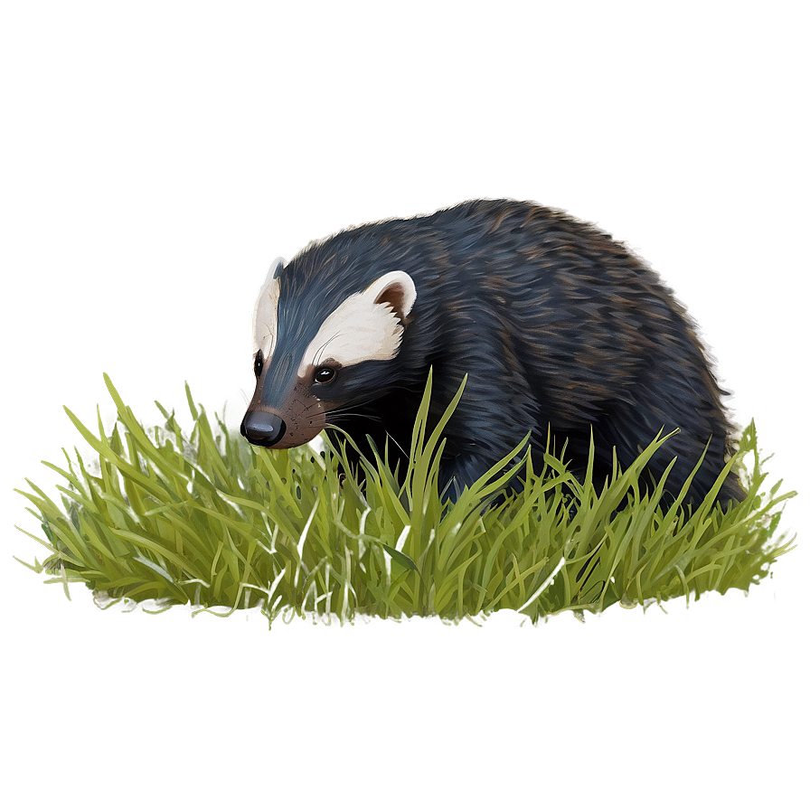 Honey Badger In The Grass Png 06252024