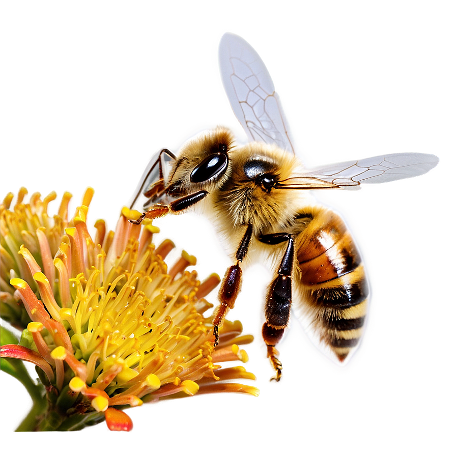 Honey Bee Attracted Bush Png Vjv