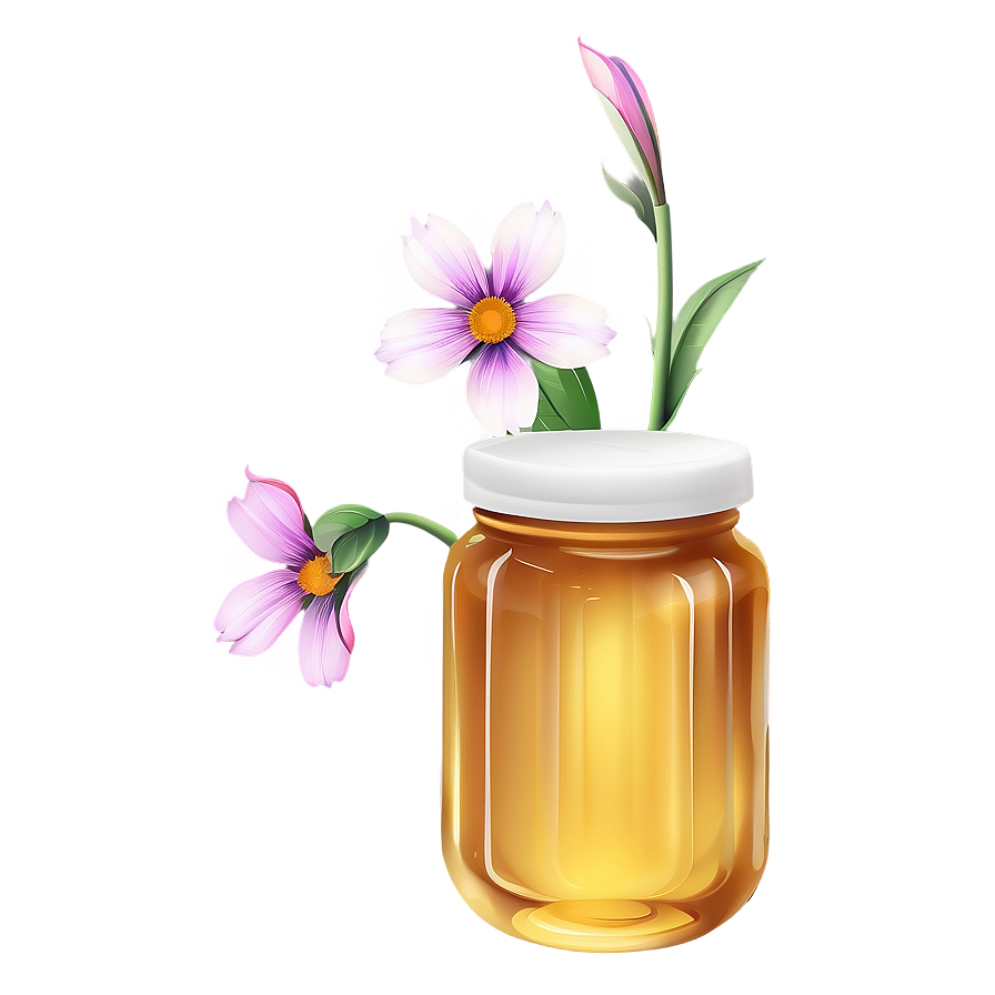 Honey Jar With Flowers Png 33