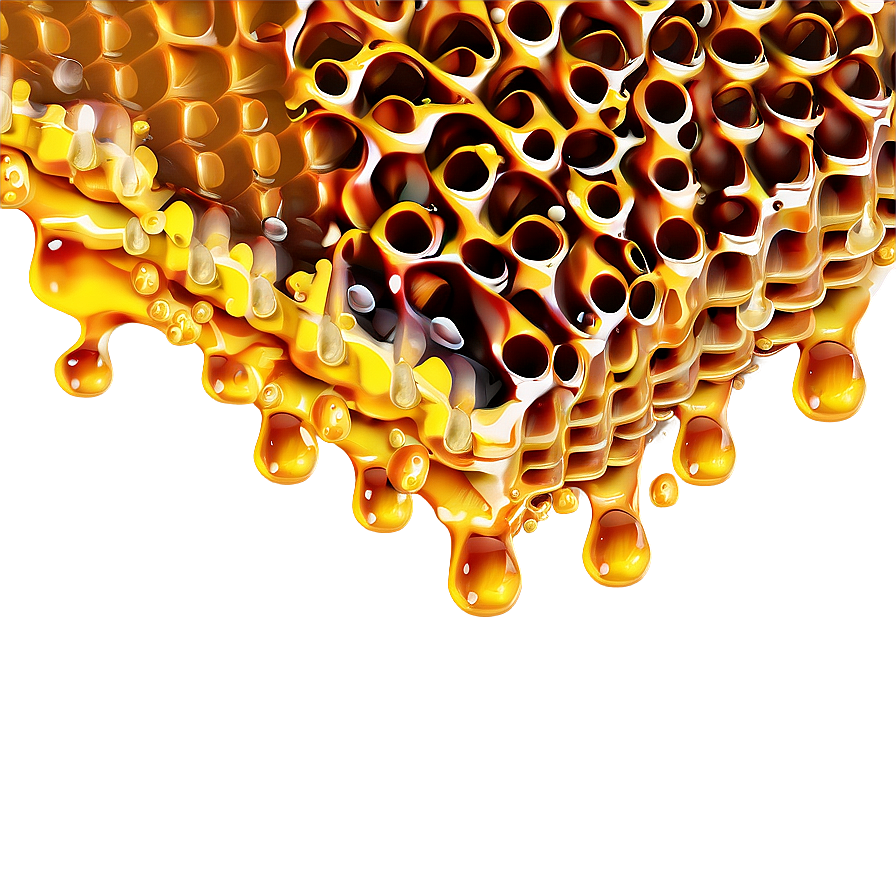 Honeycomb With Honey Drops Png 2