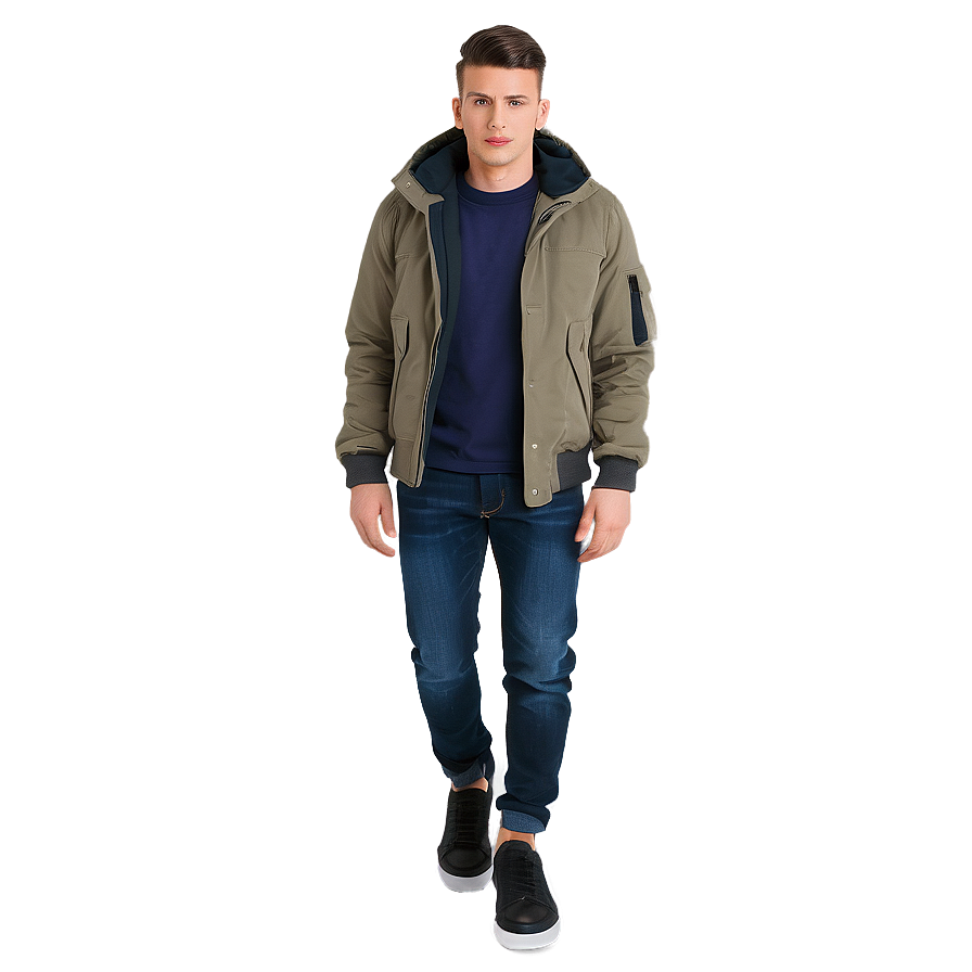 Hooded Bomber Jacket Practical Png Tdi