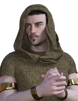 Hooded Medieval Man3 D Render