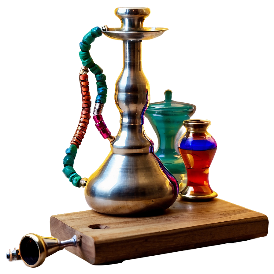 Hookah On Wooden Table Png Bwg