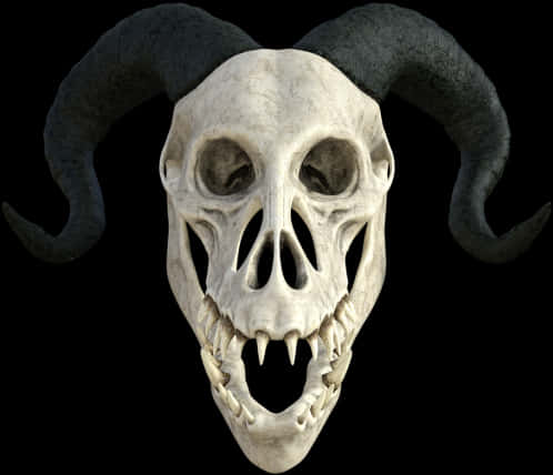 Horned Demon Skull Illustration