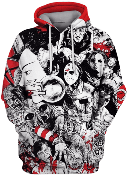 Horror Icon Collage Hoodie