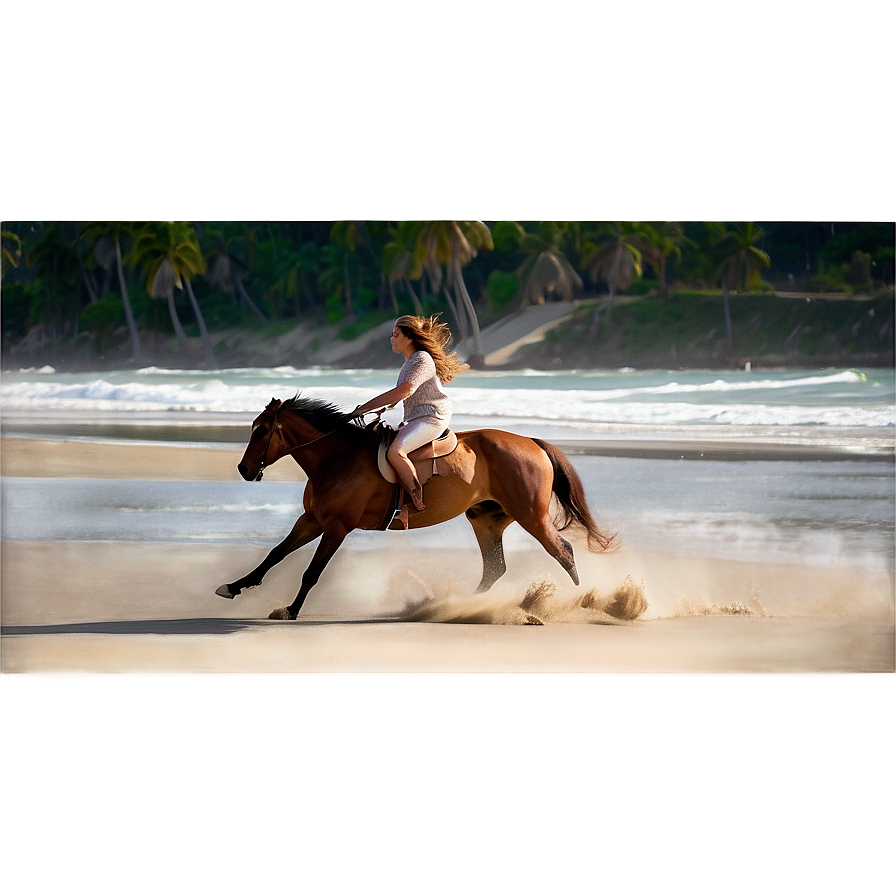 Horse Galloping On Beach Png 06292024