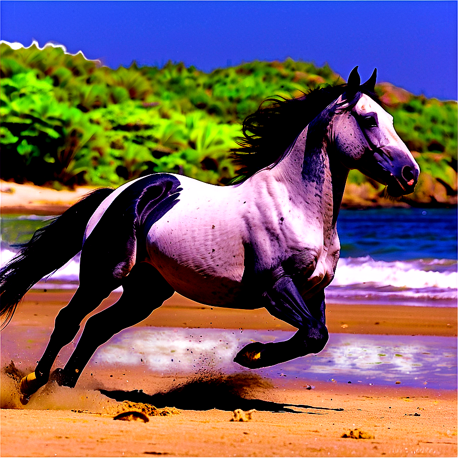 Horse Galloping On Beach Png 32