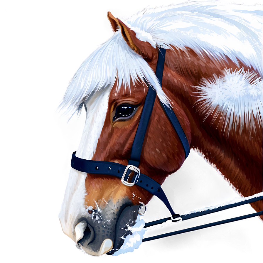 Horse In Snow Png 05032024