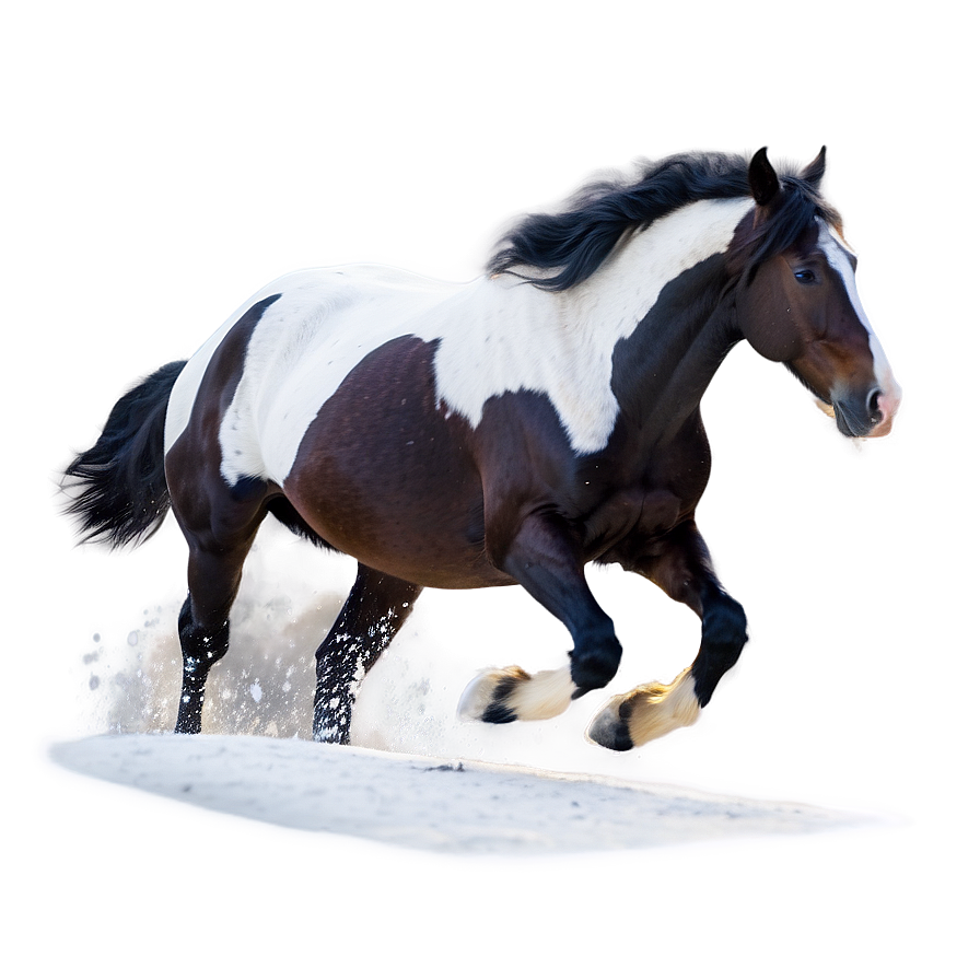 Horse Running In Snow Png Fhr47