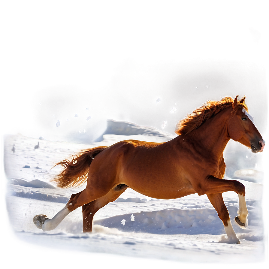 Horse Running In Snow Png Pgc