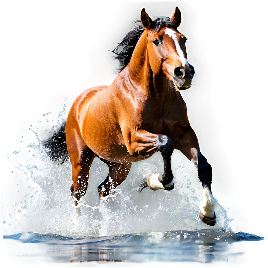 Horse Running In Water Splash Png Fga95