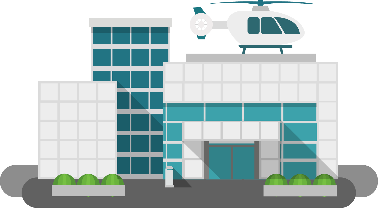 Hospital Buildingwith Helicopter Landing