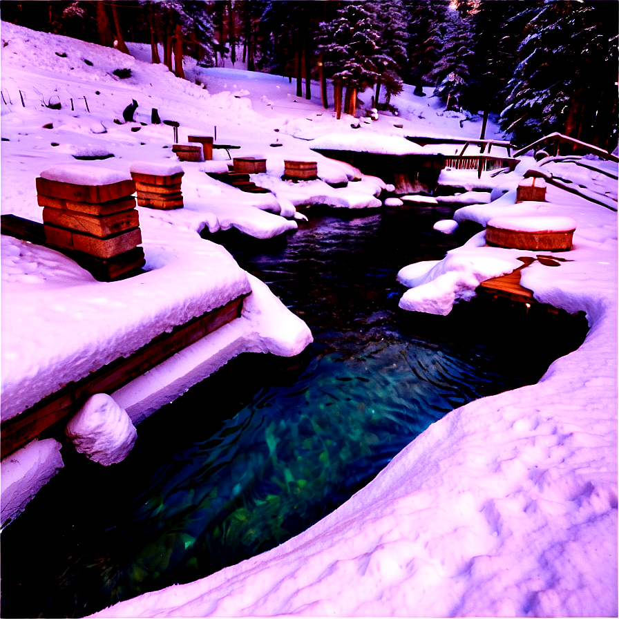 Hot Springs In Snow Png 06112024