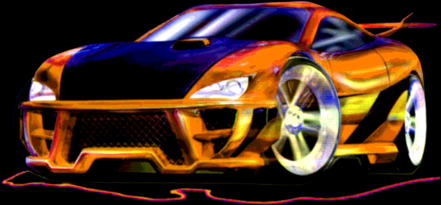 Hot Wheels Flaming Custom Car