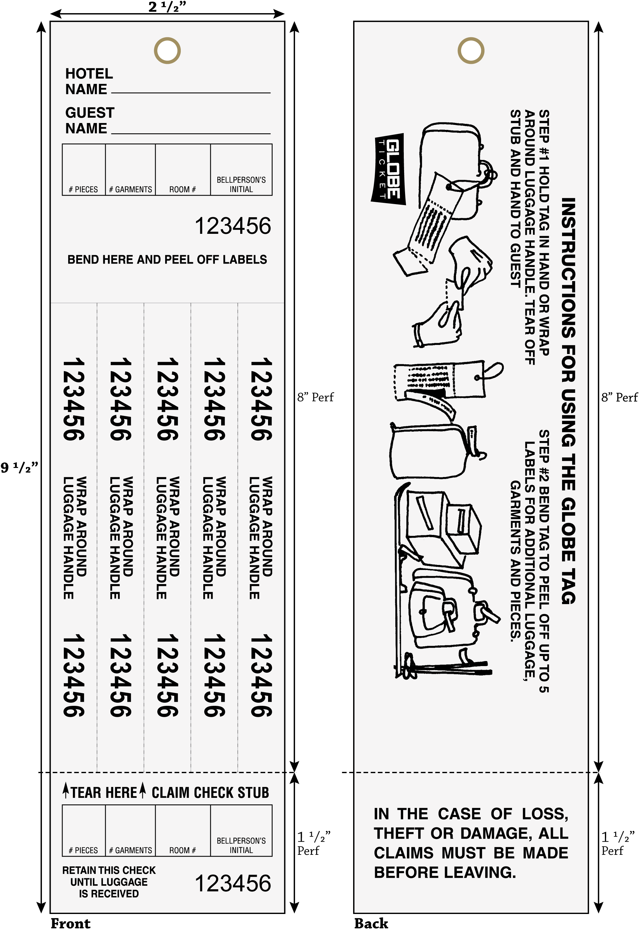 Hotel Luggage Claim Tag Instructions