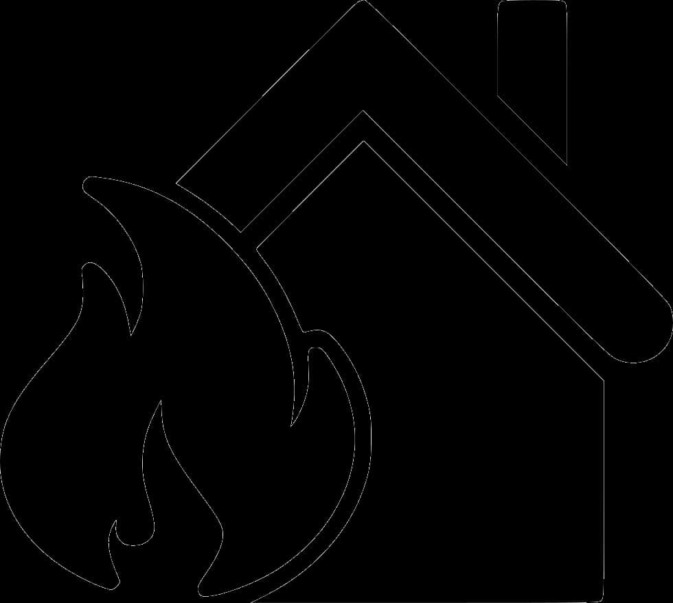 House Fire Outline Graphic