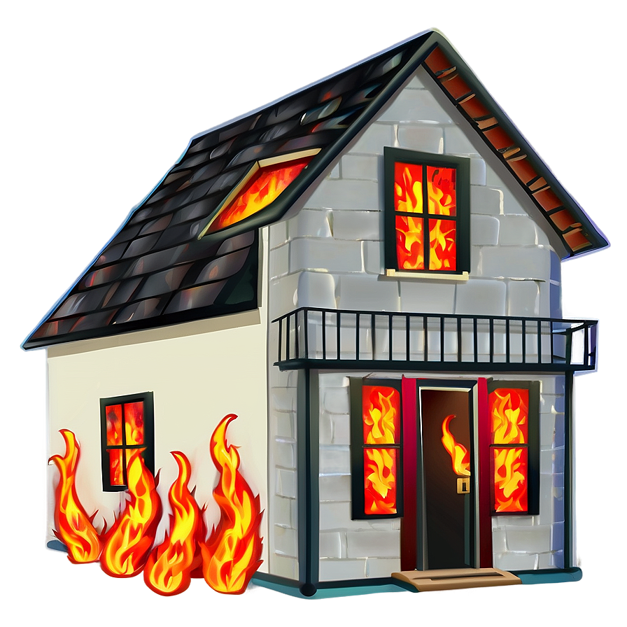 House On Fire Clipart Png Rjw10