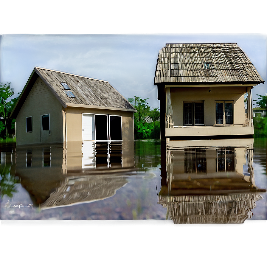 House Under Floodwater Png 23