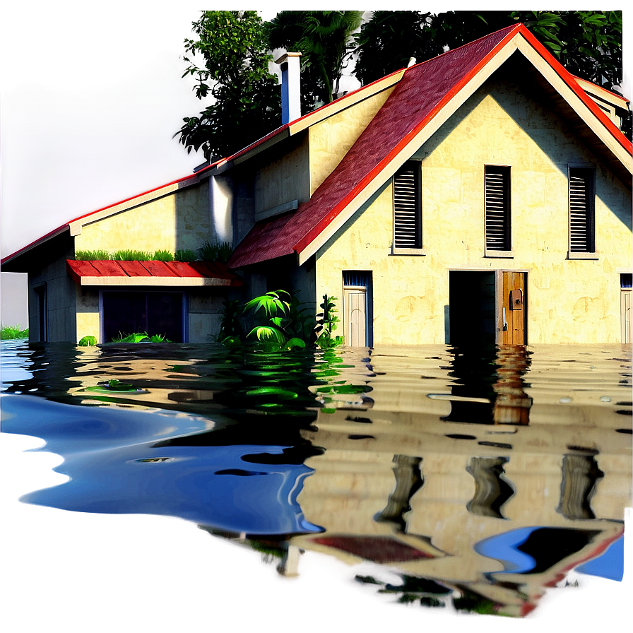 House Under Floodwater Png Lbx