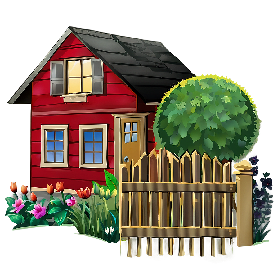 House With Garden Clipart Png Veq