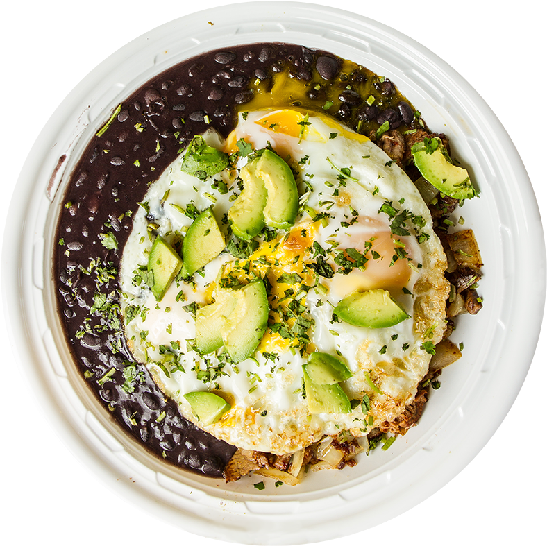 Huevos Rancheros Avocado Black Beans