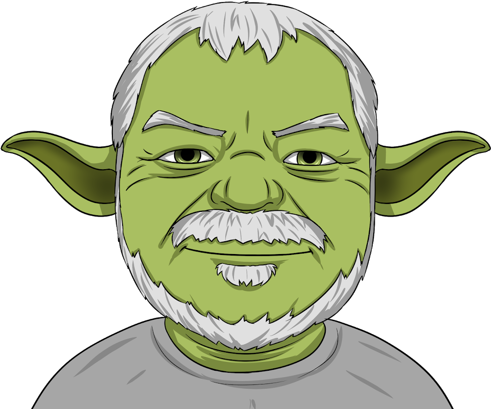 Human Yoda Hybrid Cartoon