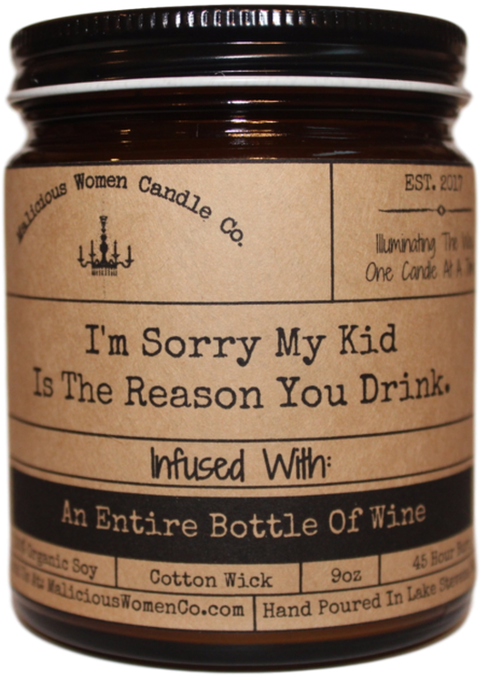 Humorous Candle Label Wine Infusion