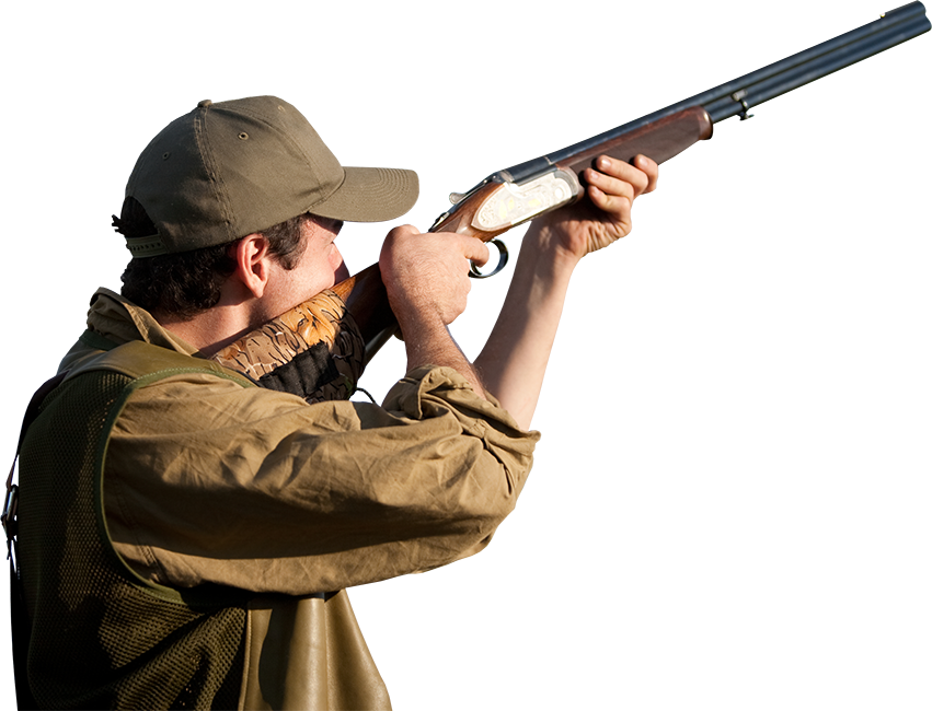 Hunter Aiming Shotgun