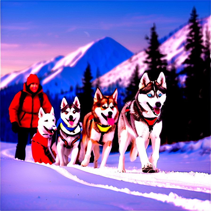 Husky Dog Sledding Png Hix72