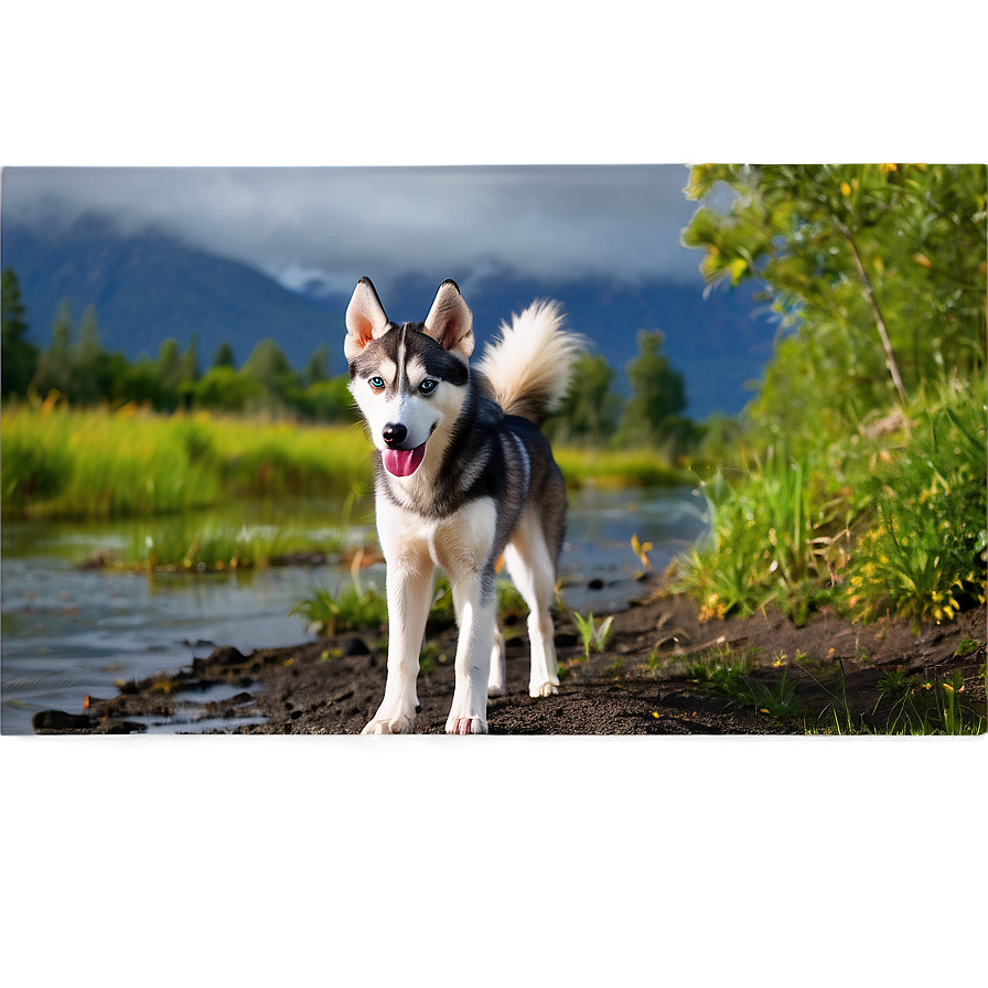 Husky Exploring Nature Png Bme