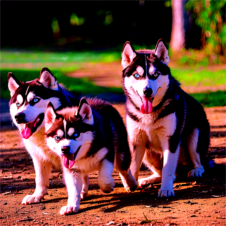 Husky Family Outing Png Ltl