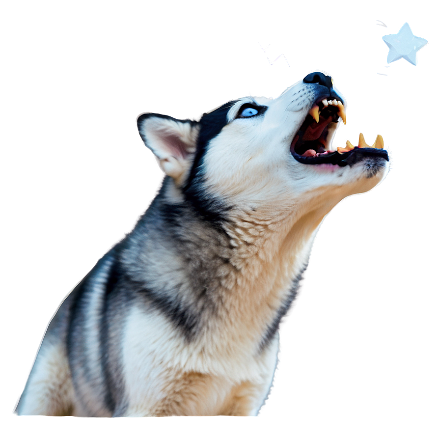 Husky Howling At Moon Png 27