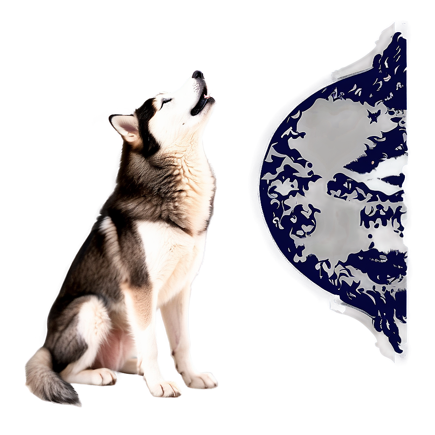 Husky Howling At Moon Png 59