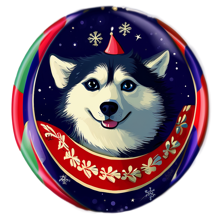 Husky In Festive Spirit Png 06112024