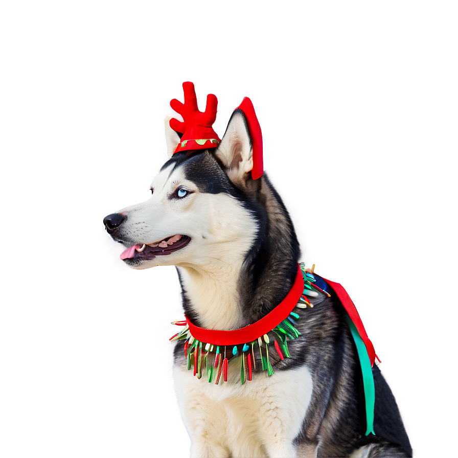 Husky In Festive Spirit Png 06112024