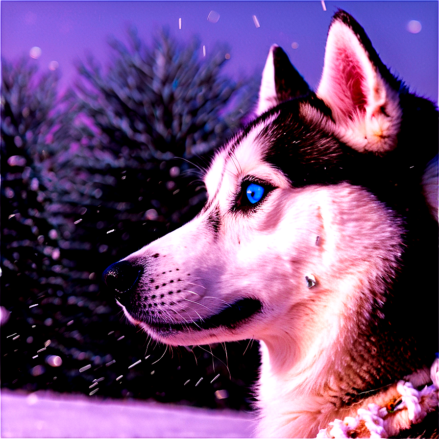 Husky In Winter Wonderland Png 06112024