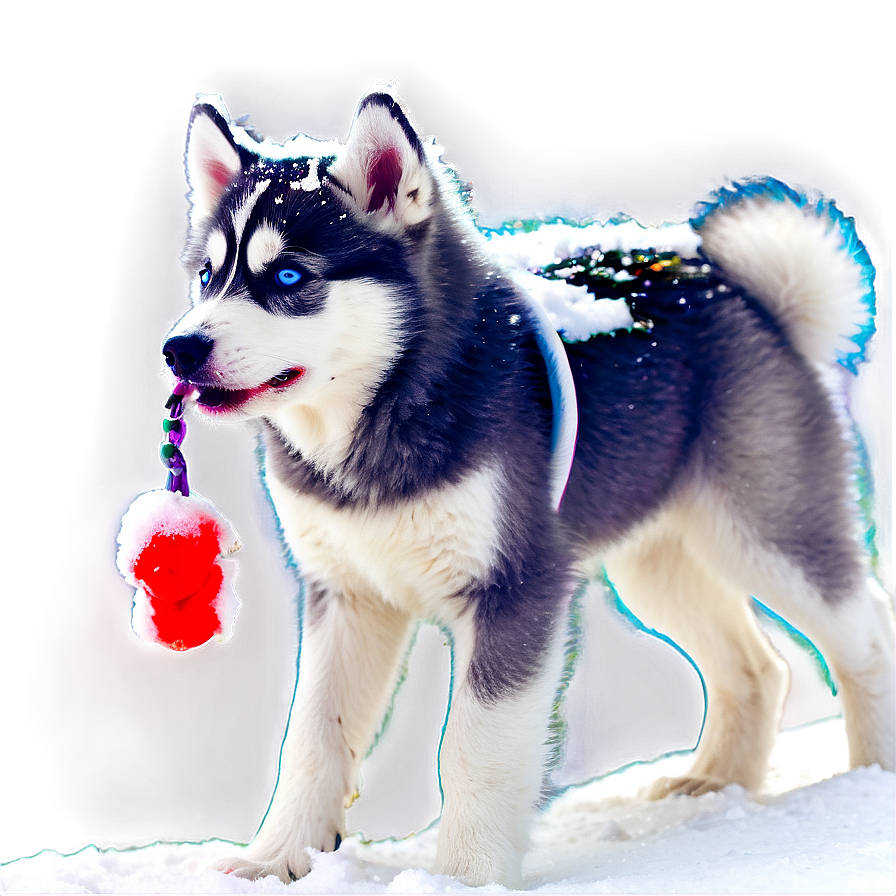 Husky Puppy First Snow Png 06112024