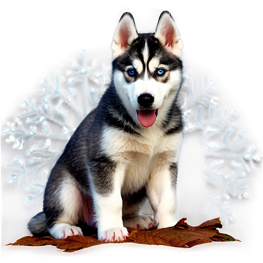 Husky Puppy First Snow Png Poh17